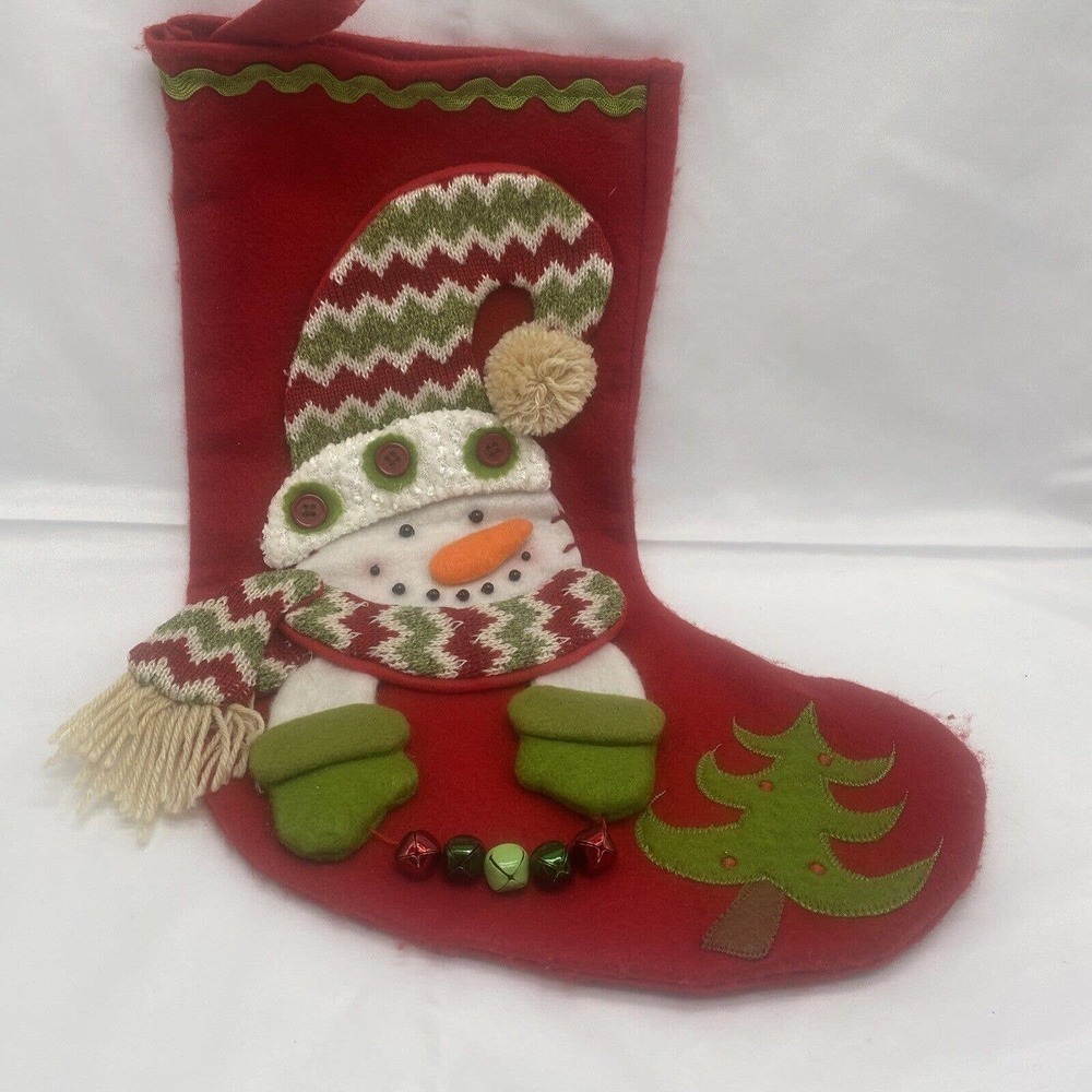 SNOWMAN Christmas Stocking Holiday Fireplace Home Decor